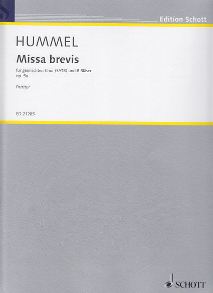 Hummel, Missa brevis op. 5a Full Score (Schott)