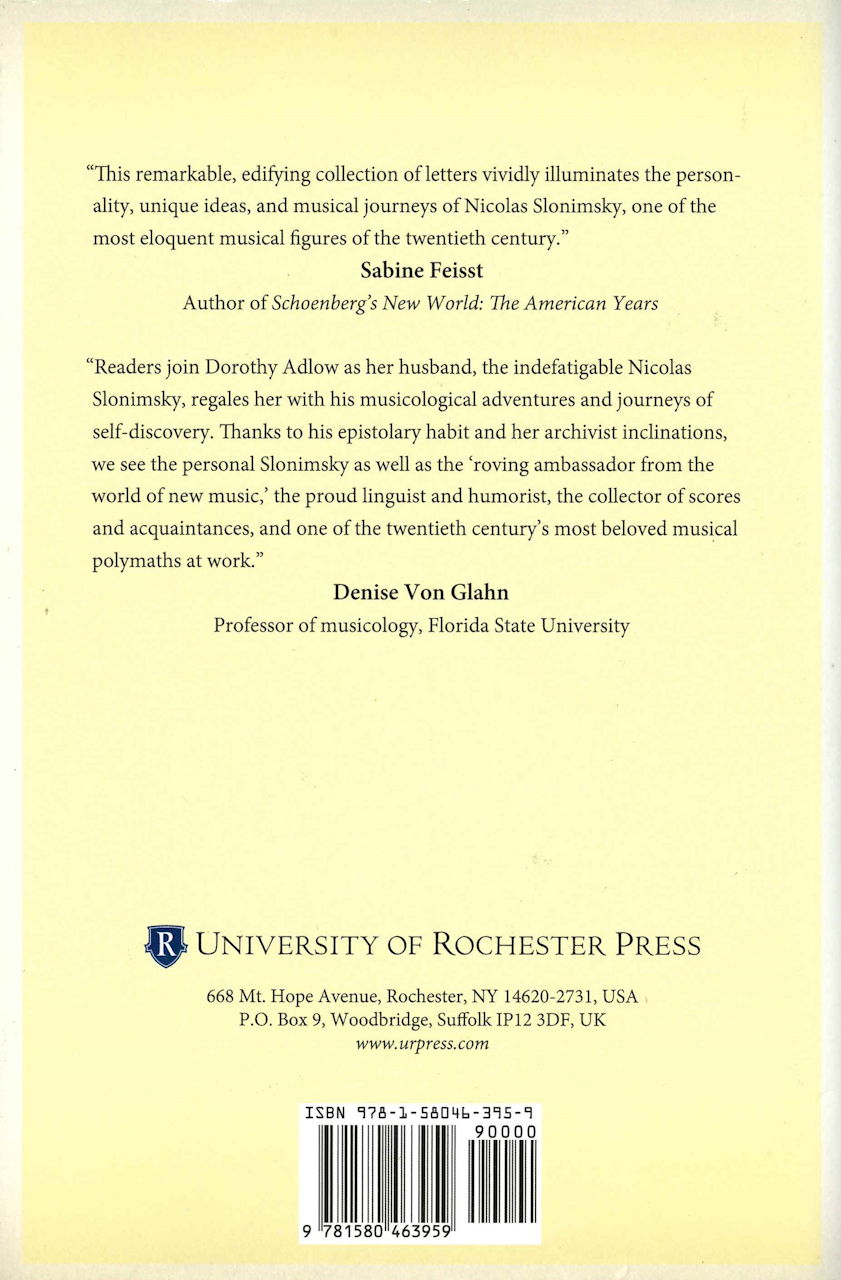 Slonimsky,N., Dear Dorothy: Letters (Rochester Press, University of)