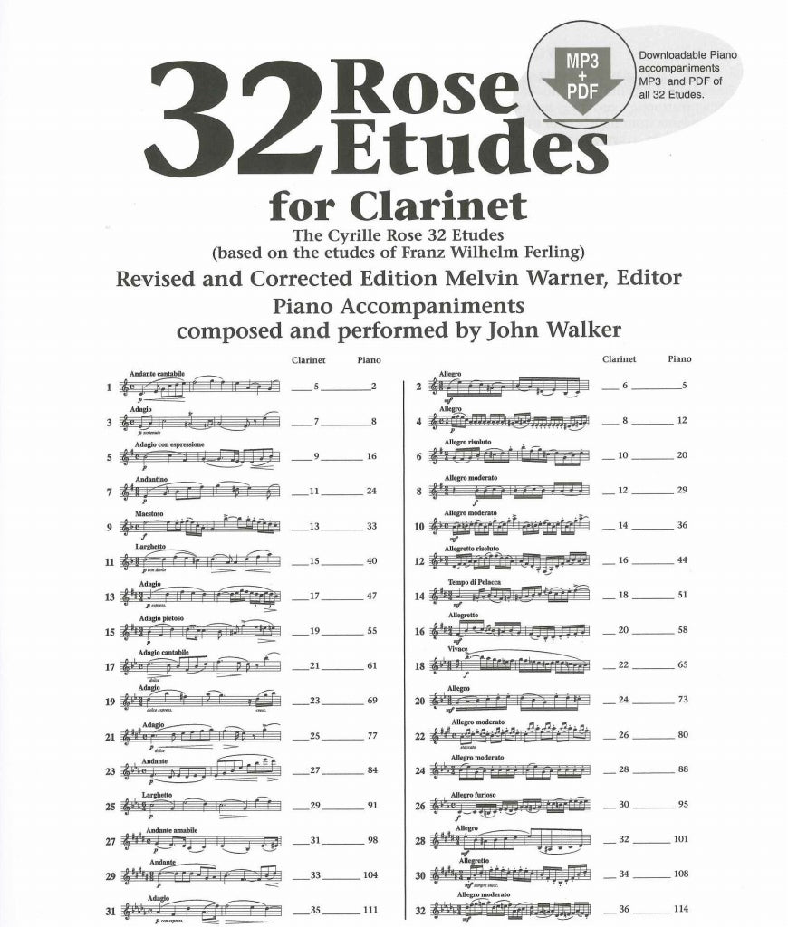 Rose, 32 Etudes (+Online Materials) (Carl Fischer)