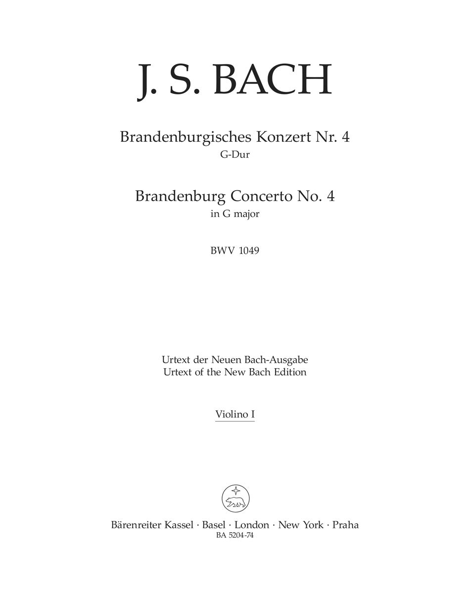 Bach, Brandenburg Concerto 4: Violine I (Barenreiter)