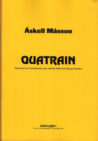 Masson, Quatrain (Score,Sax Parts) (Bim)