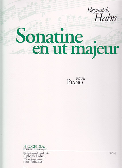 Hahn, Sonatine en ut majeur (Heugel)