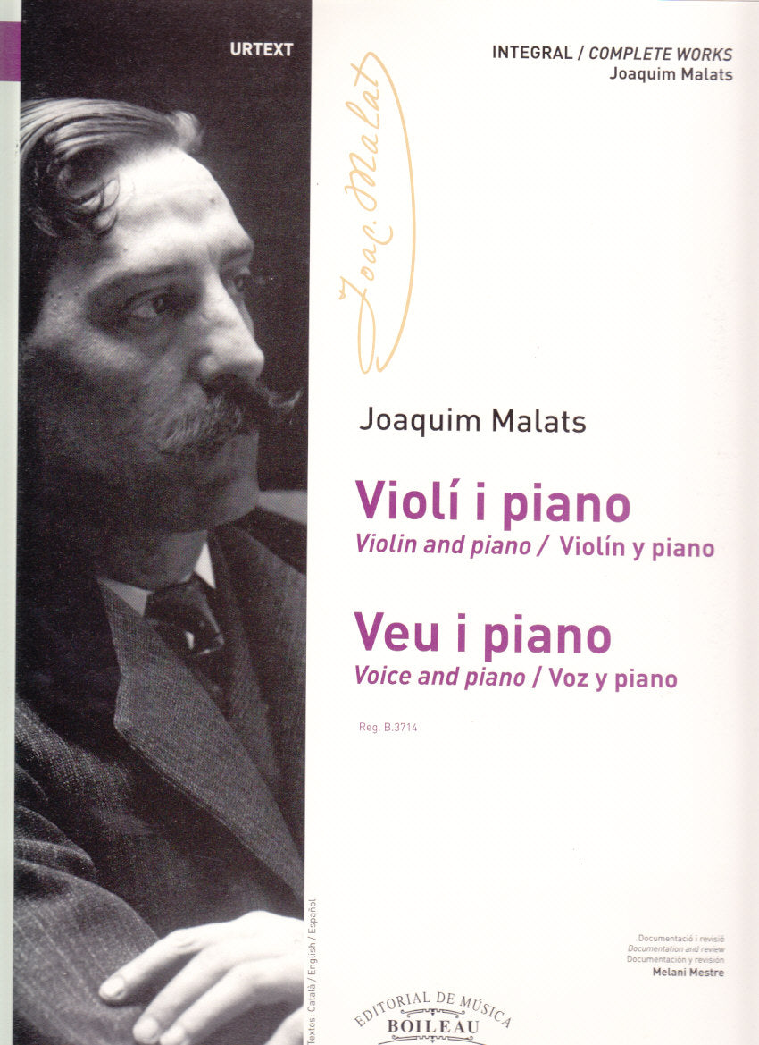 Malats, Violi i piano; Veu i piano (Boileau)