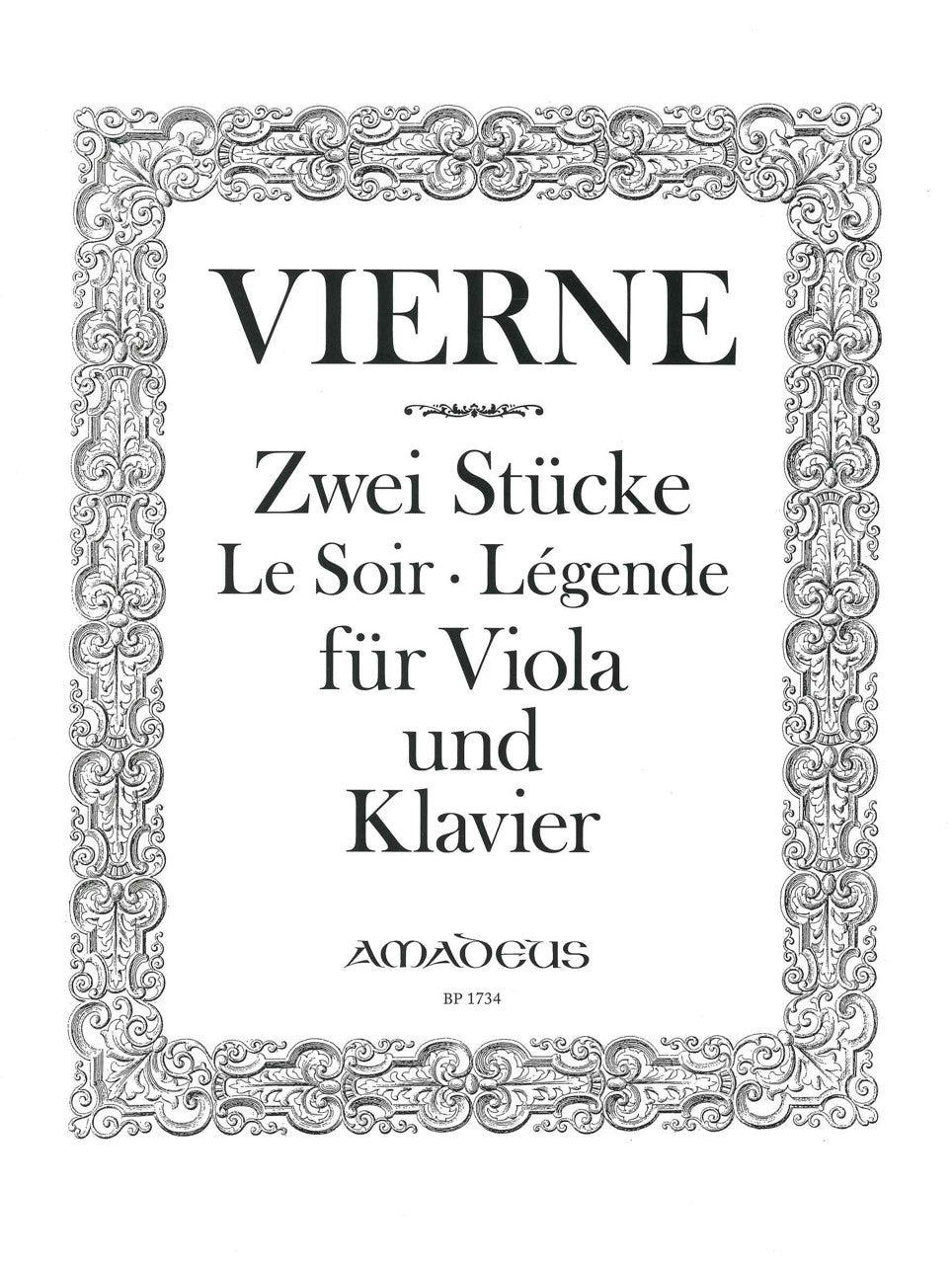 Vierne, 2 Stucke op. 5: Le Soir; Legende (Amadeus Verlag)