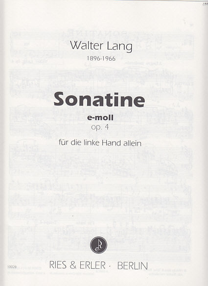 Lang, Sonatine op. 4 in e (L.H.) (Ries & Erler)