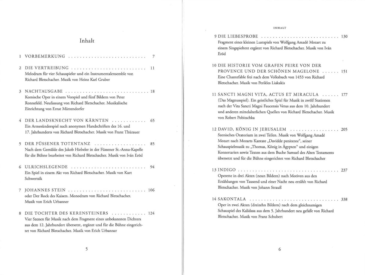 Bletschacher, Theaterstucke Musik 2 (Bohlau)