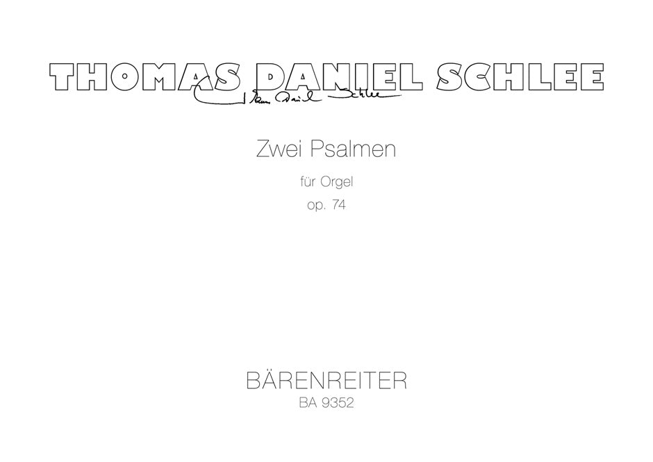 Schlee, 2 Psalmen op. 74 (Barenreiter)