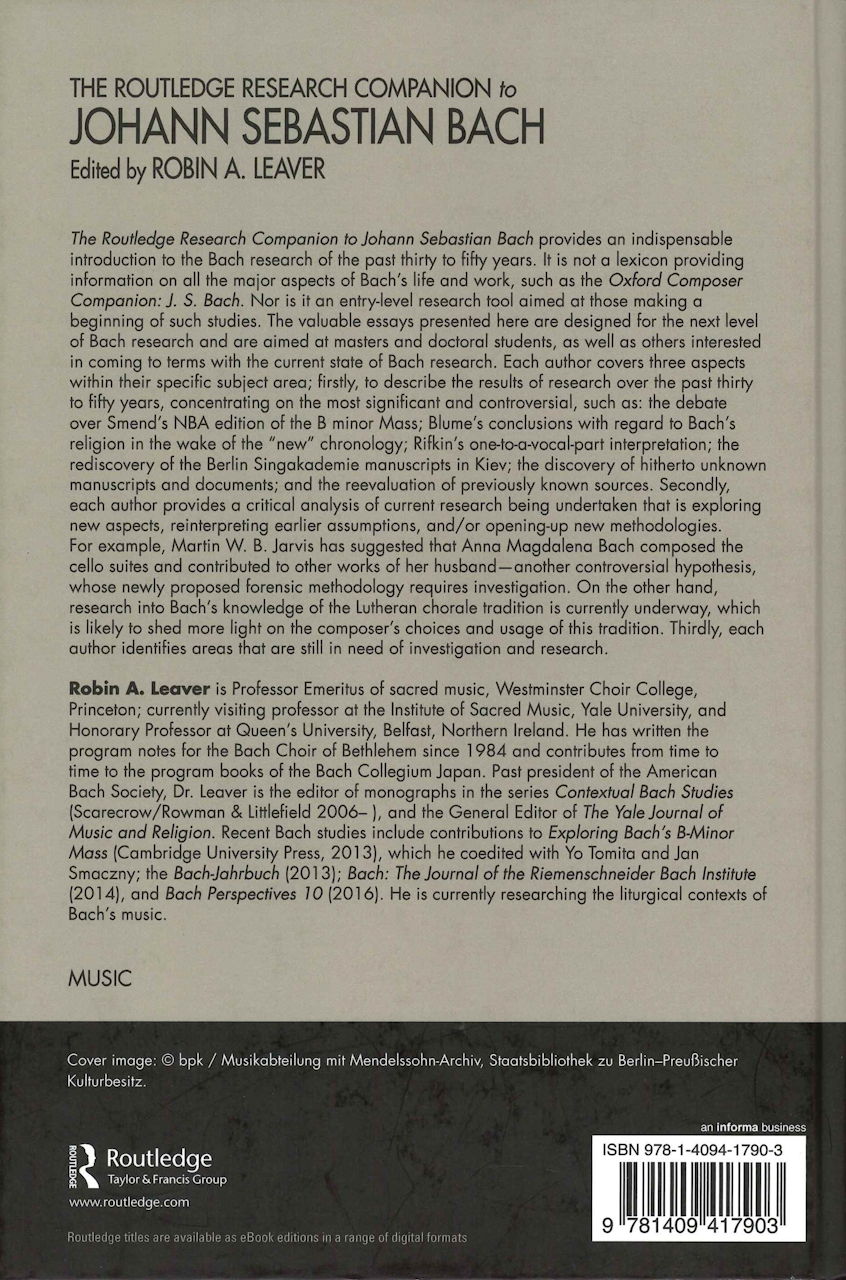 Leaver, Routledge Research Comp. Bach (Routledge)