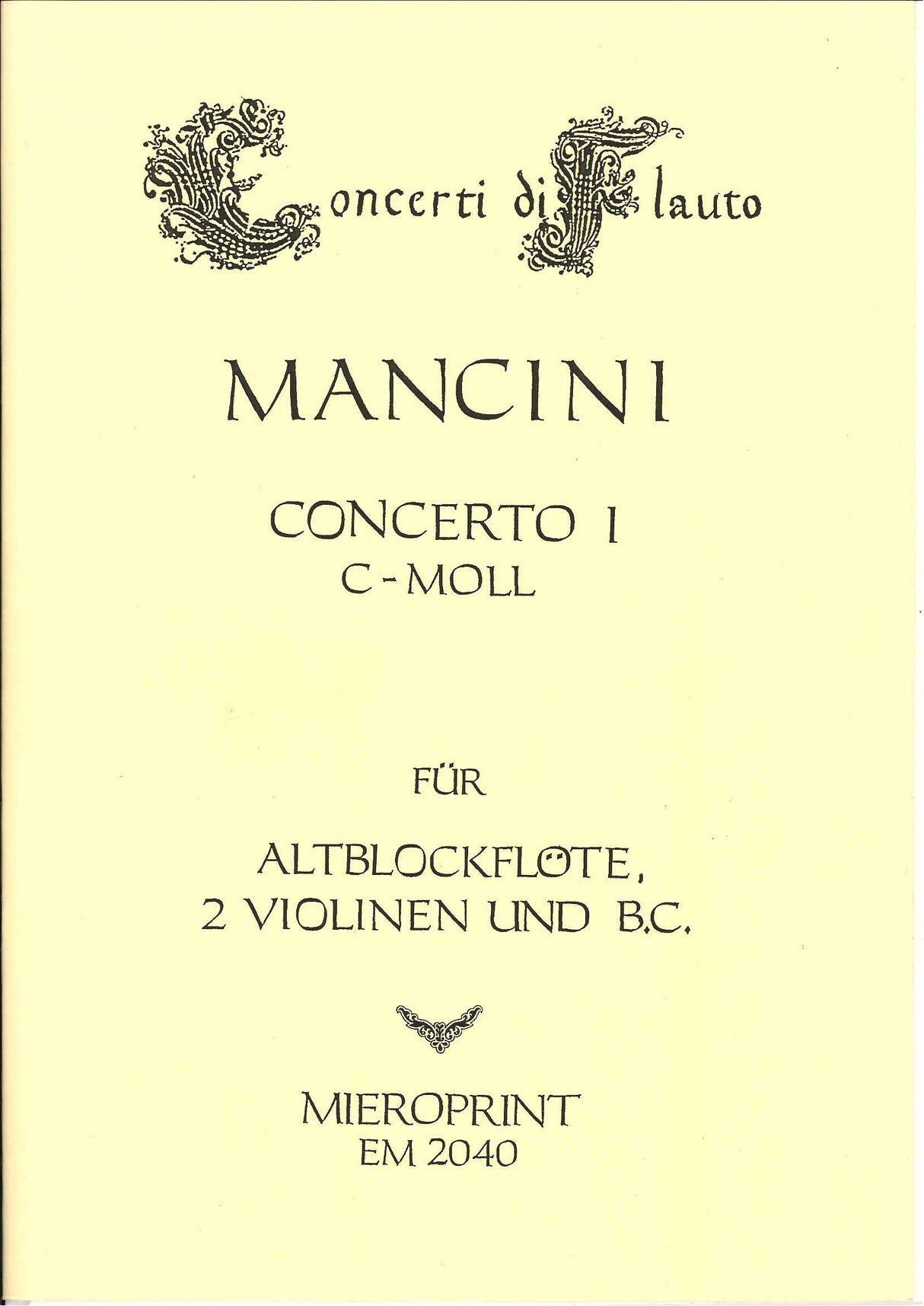 Mancini, Concerto in c (Mieroprint)
