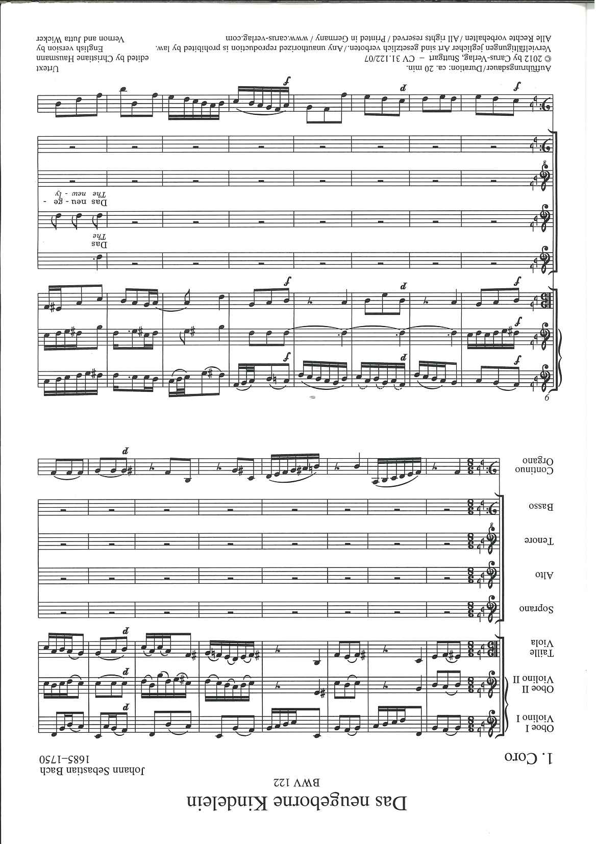 Bach, Cantata No.122 (Carus)