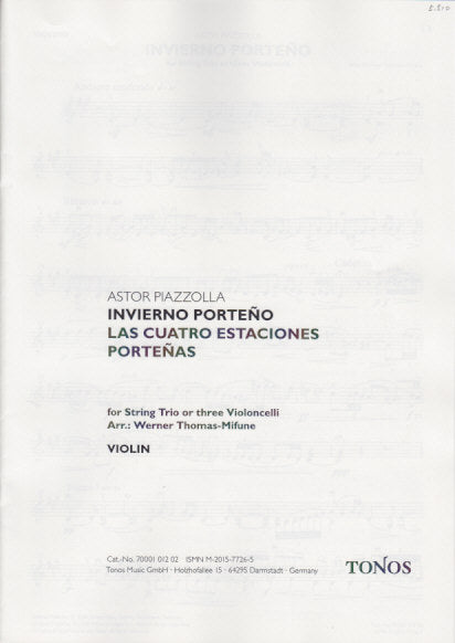 Piazzolla, Invierno porteno, Trio (Parts (Tonos)