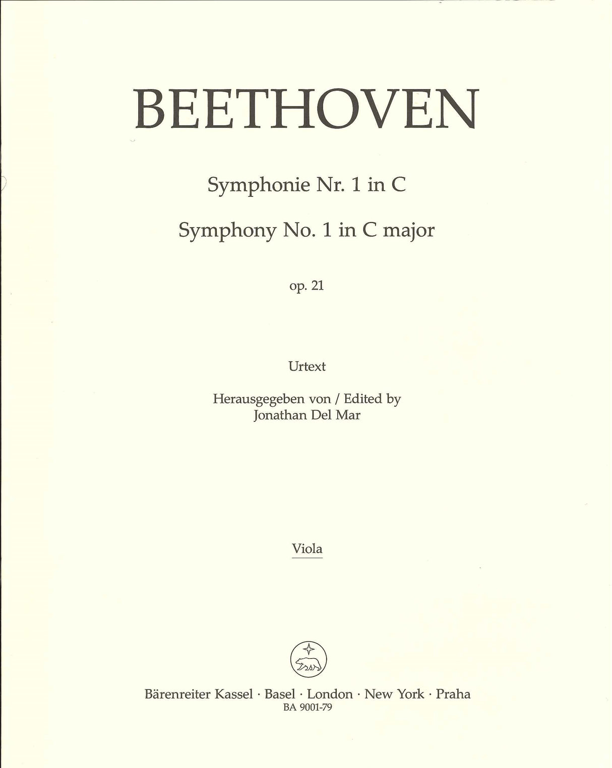 Beethoven, Symphony No. 1: Viola (Barenreiter)
