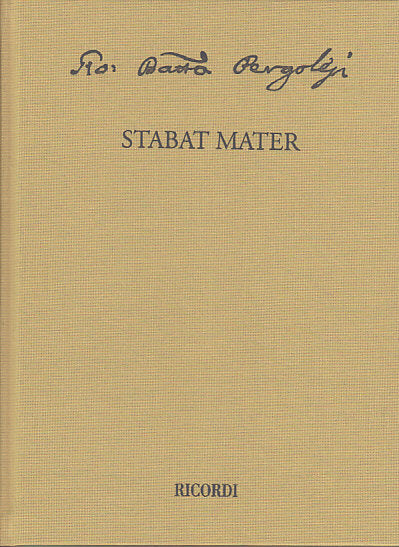 Pergolesi, Stabat mater (Pergolesi Spontini, Fondazione/Ricordi)