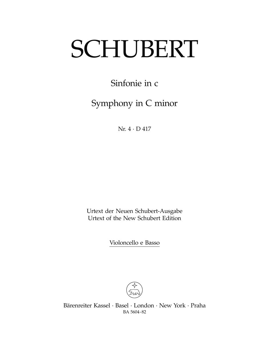 Schubert, Symphony No. 4 Vc/CB (Barenreiter)