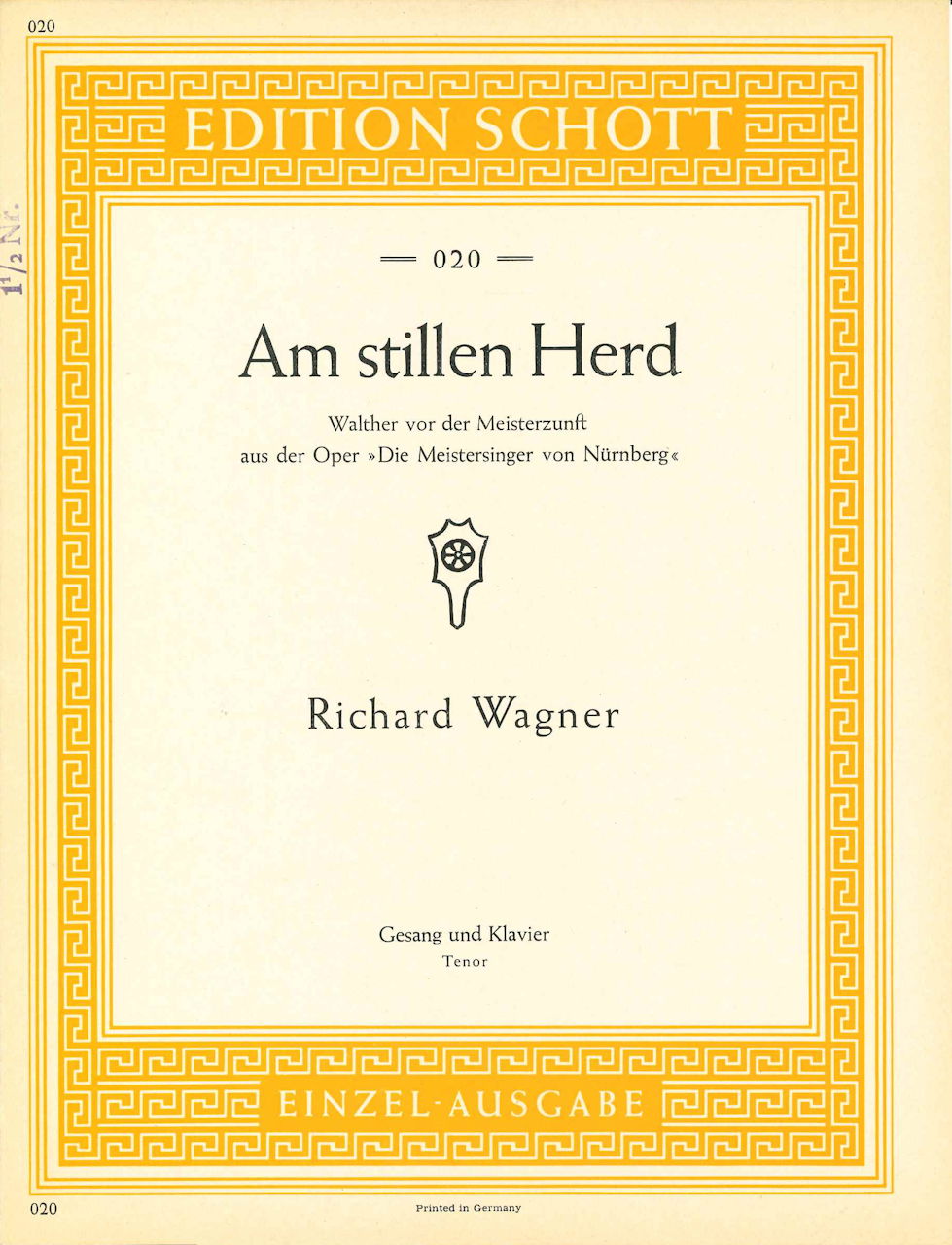 Wagner, Am stillen Herd (Tenor, Pf) (Schott)