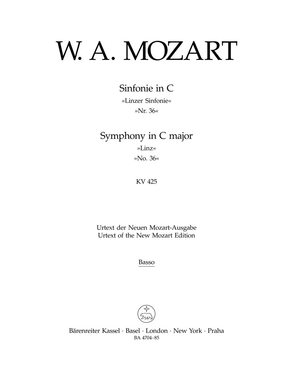 Mozart, Symphony No. 36 KV 425 CB (Barenreiter)