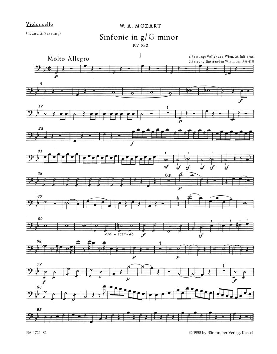 Mozart, Symphony No. 40 KV 550 Vc (Barenreiter)