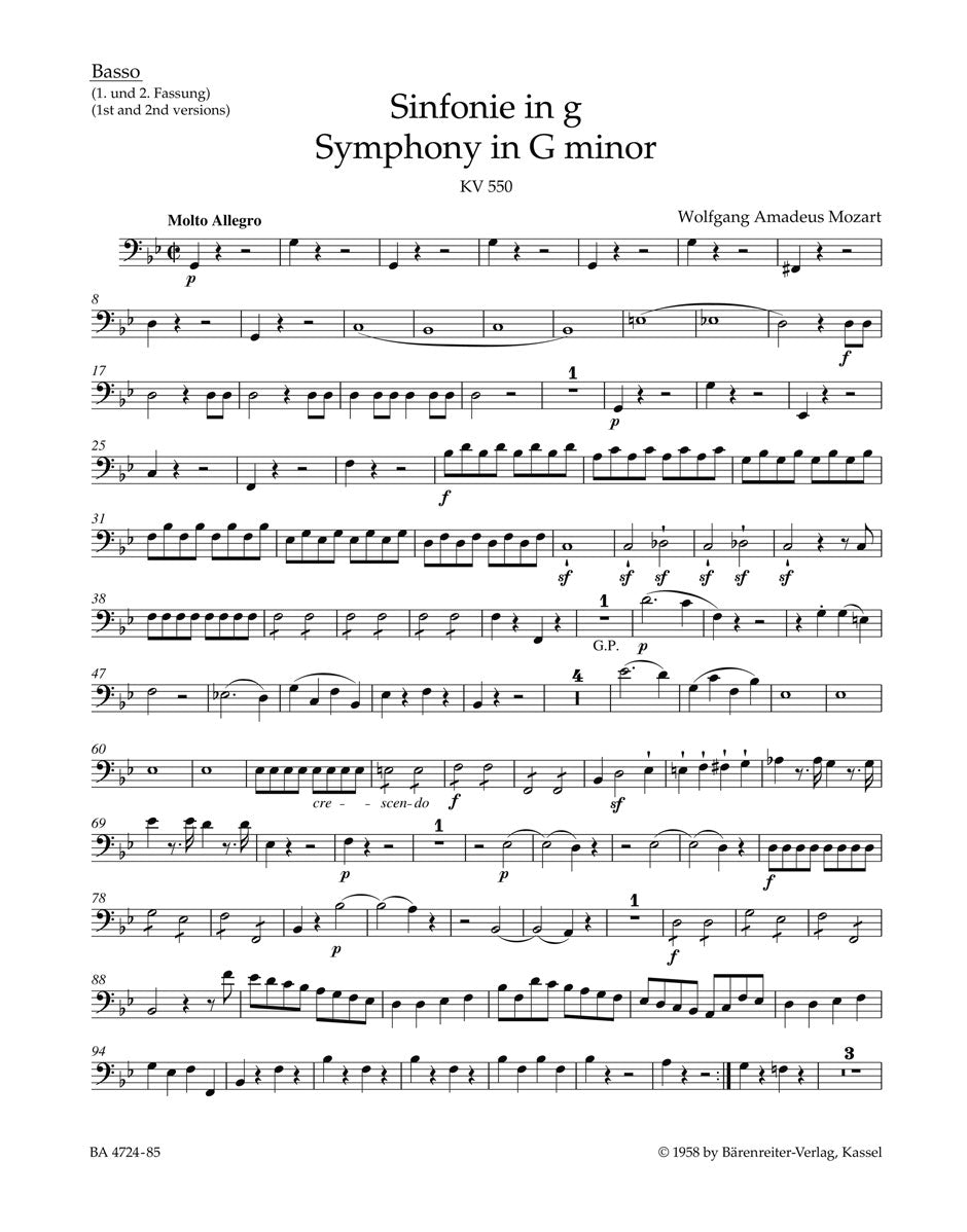 Mozart, Symphony No. 40 KV 550 CB (Barenreiter)