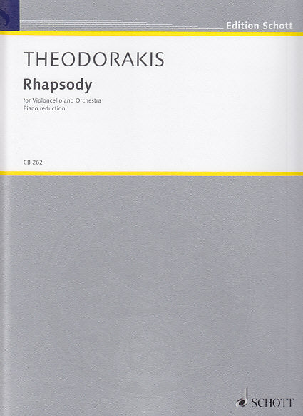 Theodorakis, Rhapsody (1997) (Vc,Pf) (Schott)