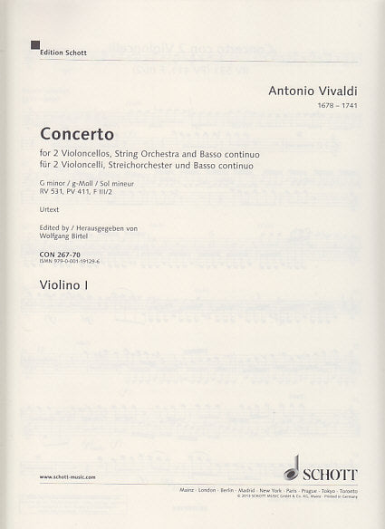 Vivaldi, Concerto in g RV 531 Parts (Schott)
