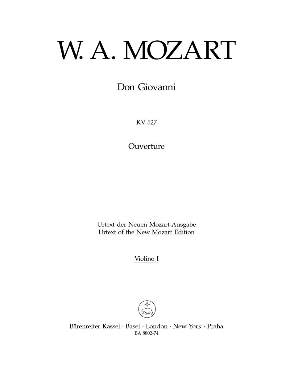 Mozart, Don Giovanni Ov Vn I (Barenreiter)