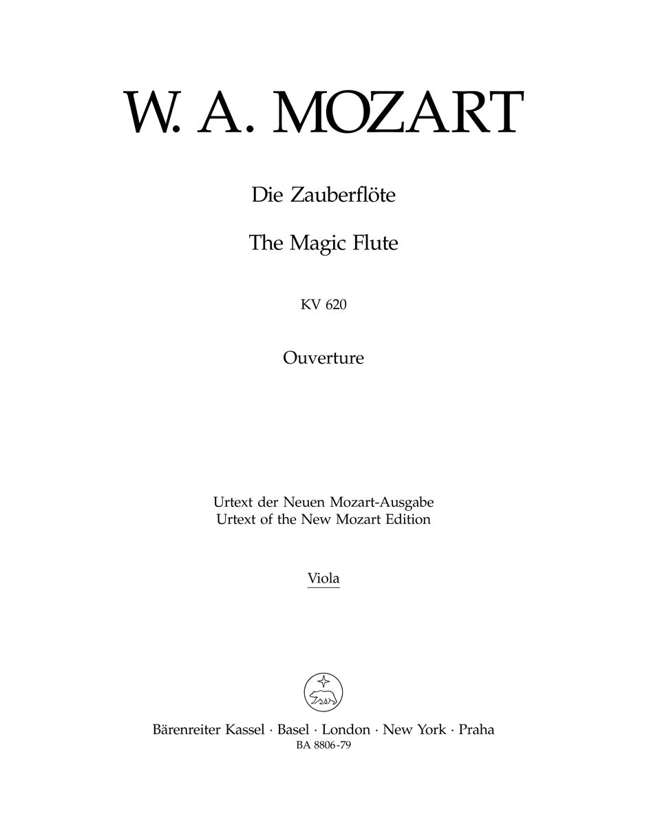 Mozart, Zauberflote Ov Viola (Barenreiter)