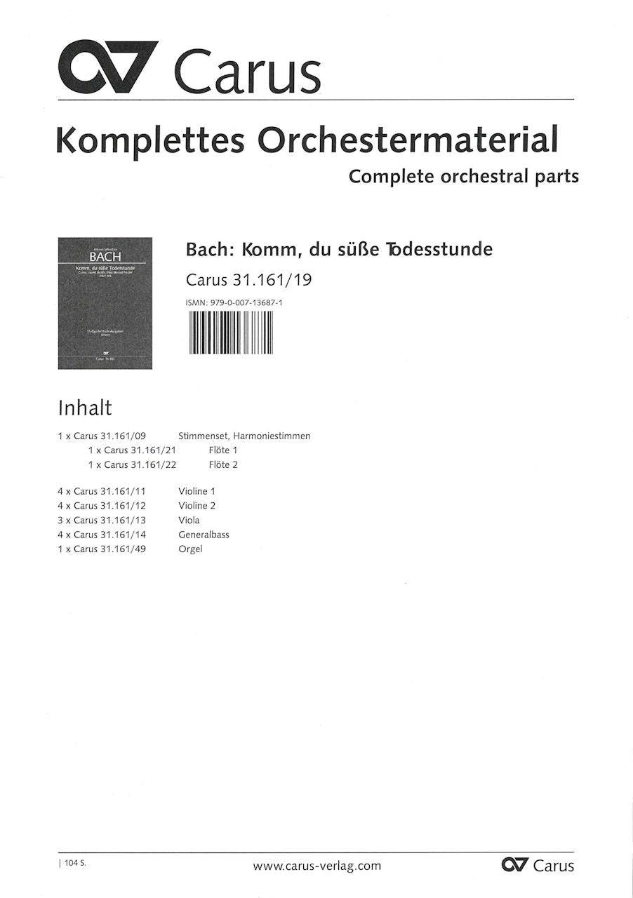 Bach, Kantate BWV 161 (Set of Parts) (Carus)