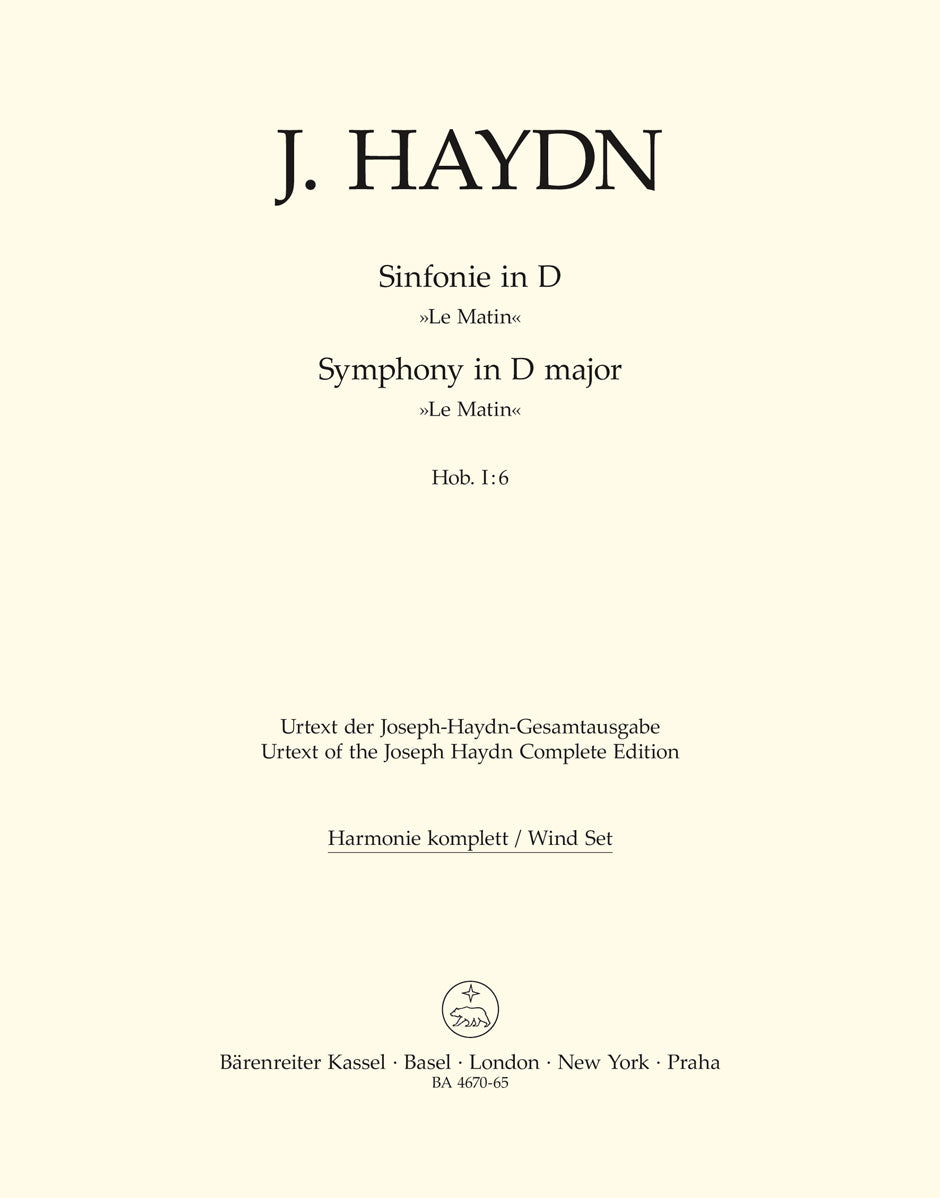 Haydn, Symphony No. 6 Wind Set (Barenreiter)