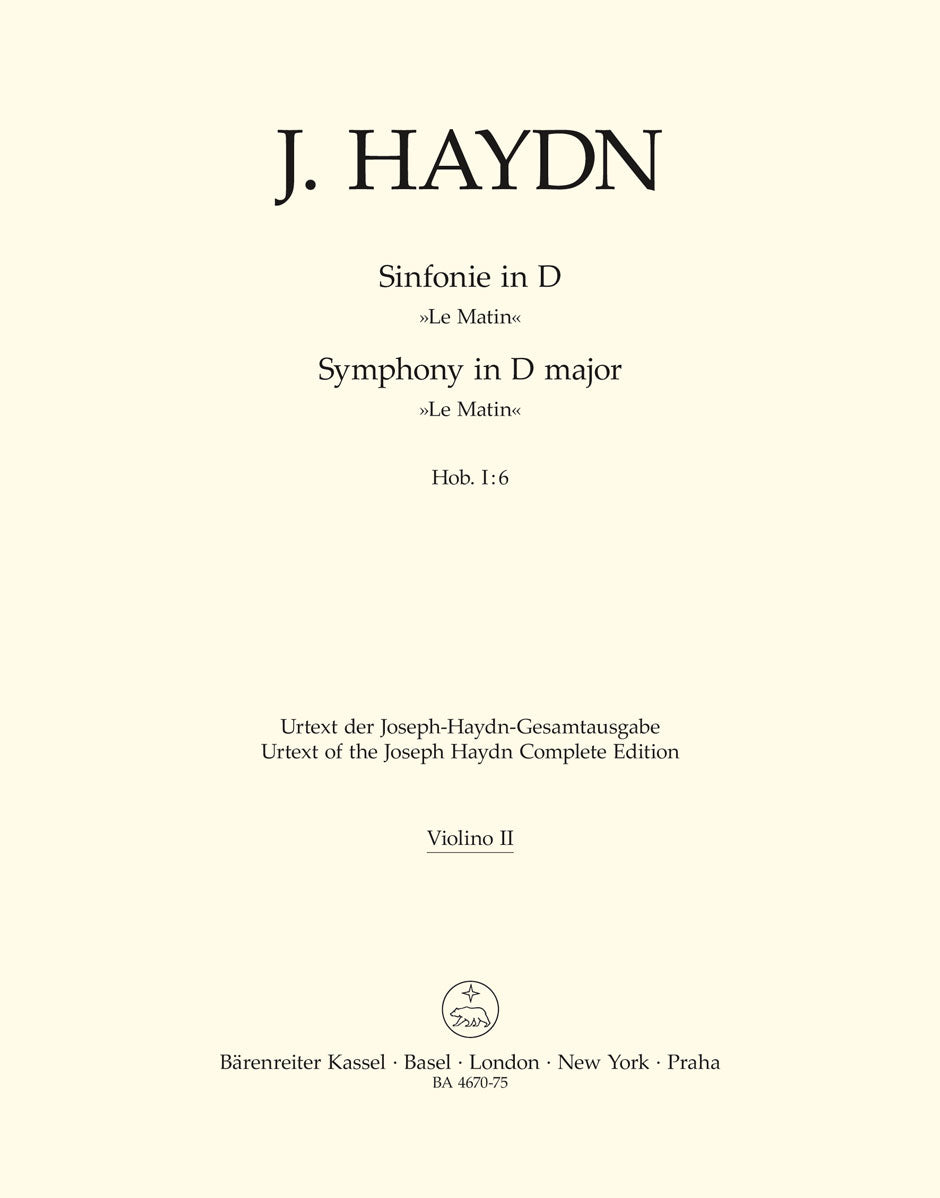 Haydn, Symphony No. 6 Violin II (Barenreiter)