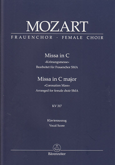 Mozart, Missa KV 317 (Female Chor,Kbd) (Barenreiter)