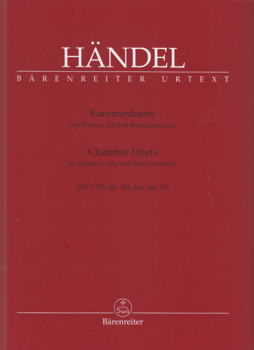 Handel, Kammerduette fur Sopran & Alt (Barenreiter)