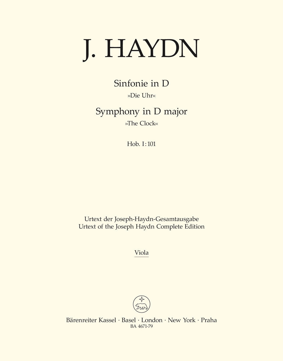 Haydn, Symphony No. 101 Viola (Barenreiter)