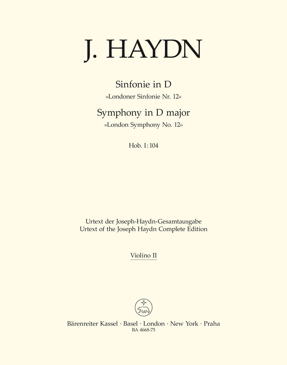 Haydn, Symphony No. 104 Violin II (Barenreiter)