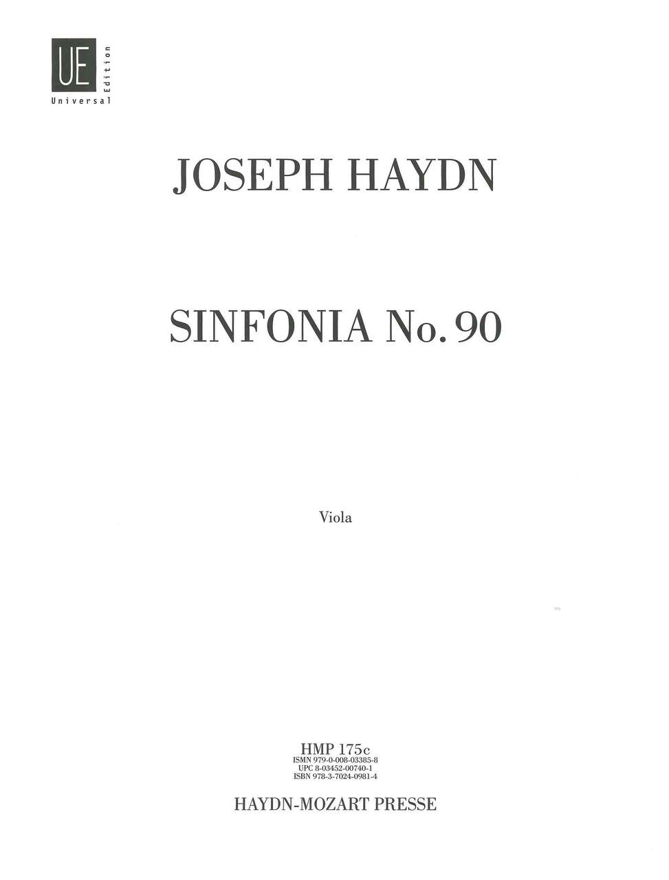 Haydn, Symphony No. 90 Viola (Haydn-Mozart-Presse/Universal)