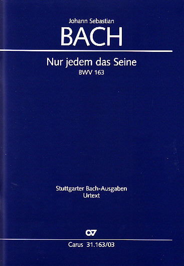Bach, Kantate BWV 163 Vocal Score (Carus)