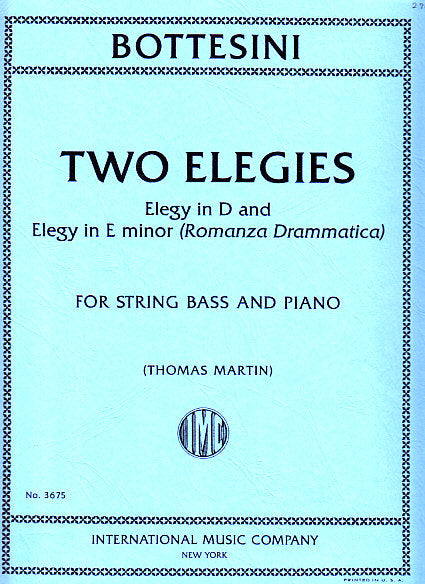 Bottesini, 2 Elegies (D, e) (CB,Pf) (IMC)