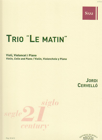 Cervello, Trio 'Le matin' (Vn,Vc,Pf) (Boileau)