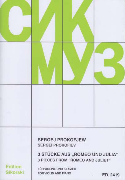 Prokofiev, Romeo & Juliet, 3 Pieces (Sikorski)