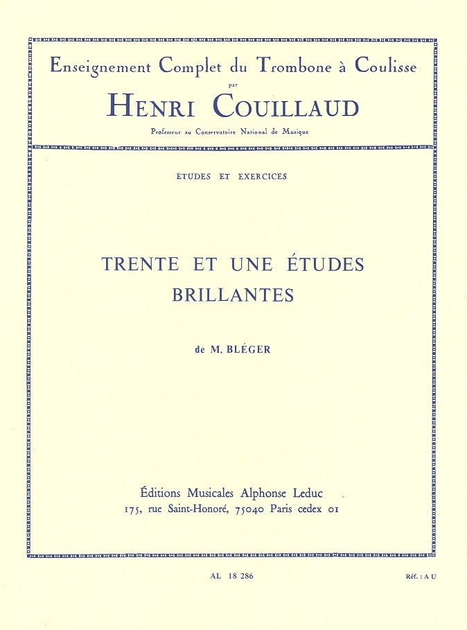 Bleger, 31 Etudes brillantes (Couillaud) (Leduc)