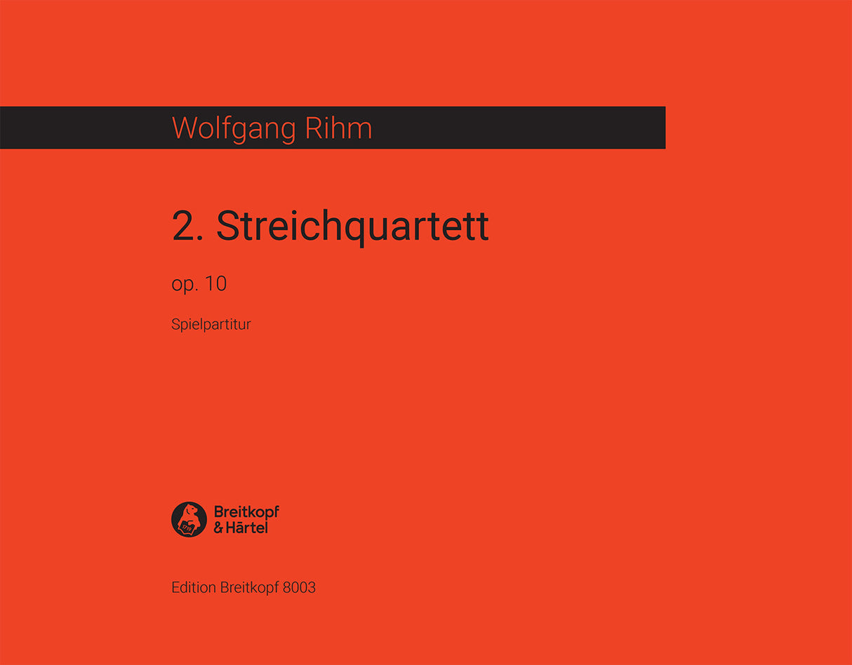 Rihm, String Quartet No. 2 op. 10 (1970) (Breitkopf)