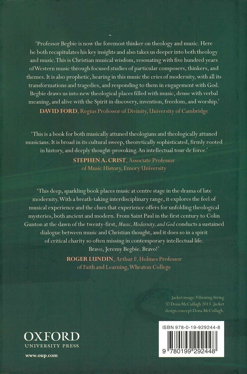 Begbie, Music, Modernity, and God (Oxford University Press)