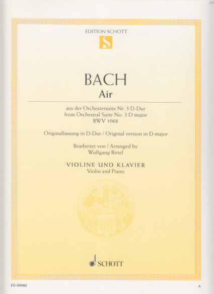 Bach, Air in D from Suite No. 3 (Birtel) (Schott)