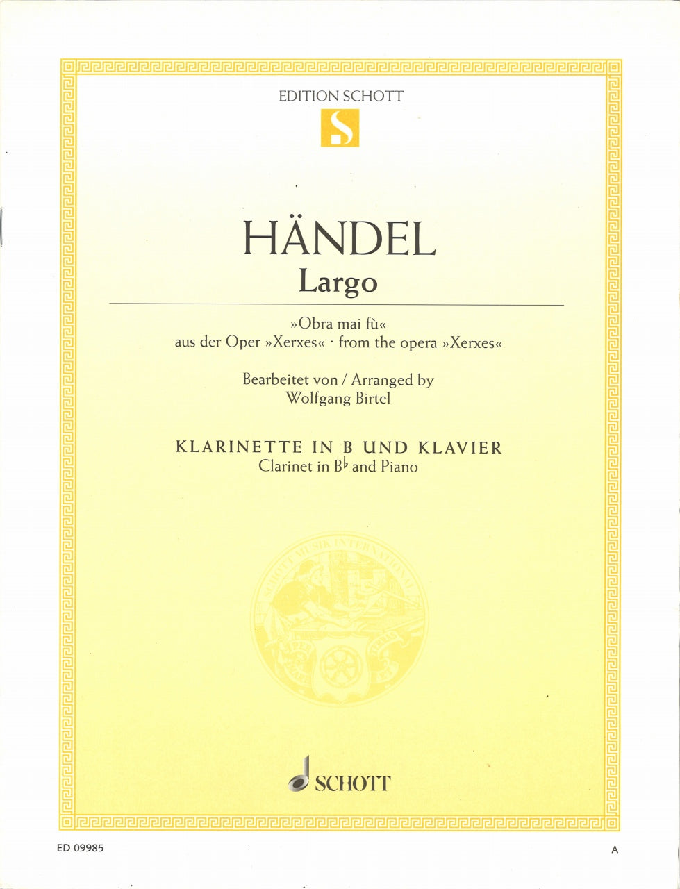 Handel, Largo 'Ombra mai fu' ('Serse') (Schott)