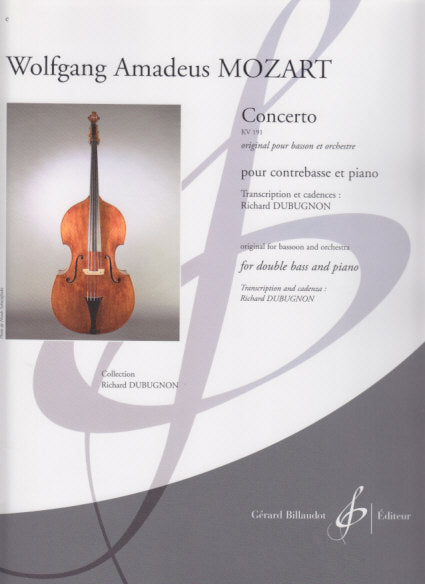 Mozart, Concerto KV 191 (Dubugnon) (Billaudot)