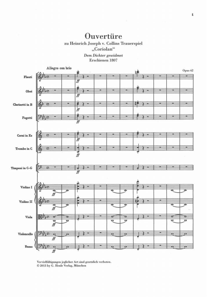 Beethoven, Ov. op. 62 Coriolan (Henle)
