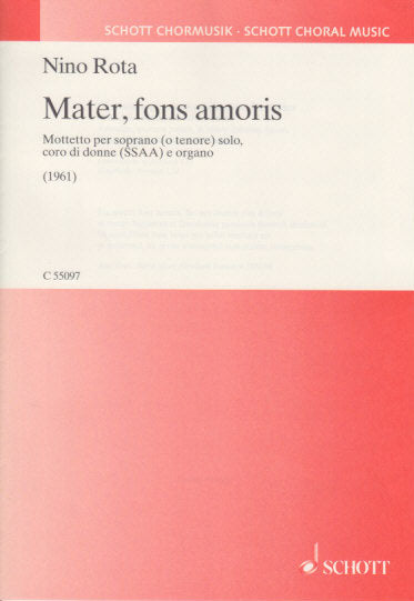 Rota, Mater, fons amoris (SSAA,Org) (Schott)