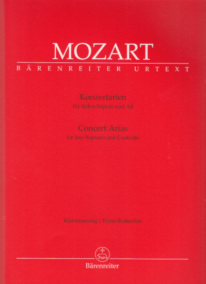Mozart, Konzertarien (Low Sop/Alto) (Barenreiter)