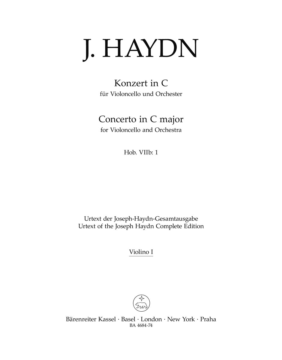 Haydn, Concerto Hob. 7b/1 in C Vn I (Barenreiter)