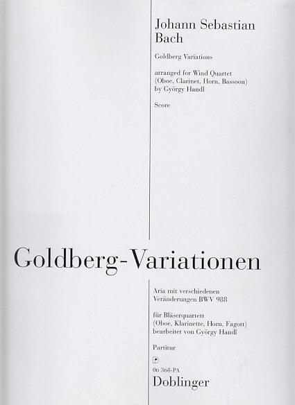 Bach, Goldberg-Variationen (Qrt) Score (Doblinger)