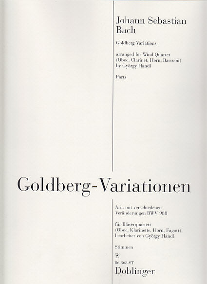 Bach, Goldberg-Variationen (Qrt) Parts (Doblinger)